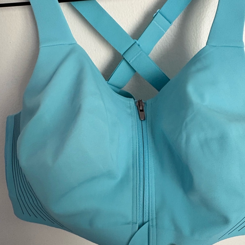 VSX Knockout™ Front-Close Athletic Sports Bra Turquoise Oasis Women 38D NWOT AC - Picture 4 of 9